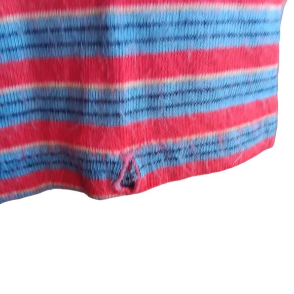 Vintage Small 1970's Hoody T-shirt Top Hippy Striped With Scoop Neck - Picture 5 of 6